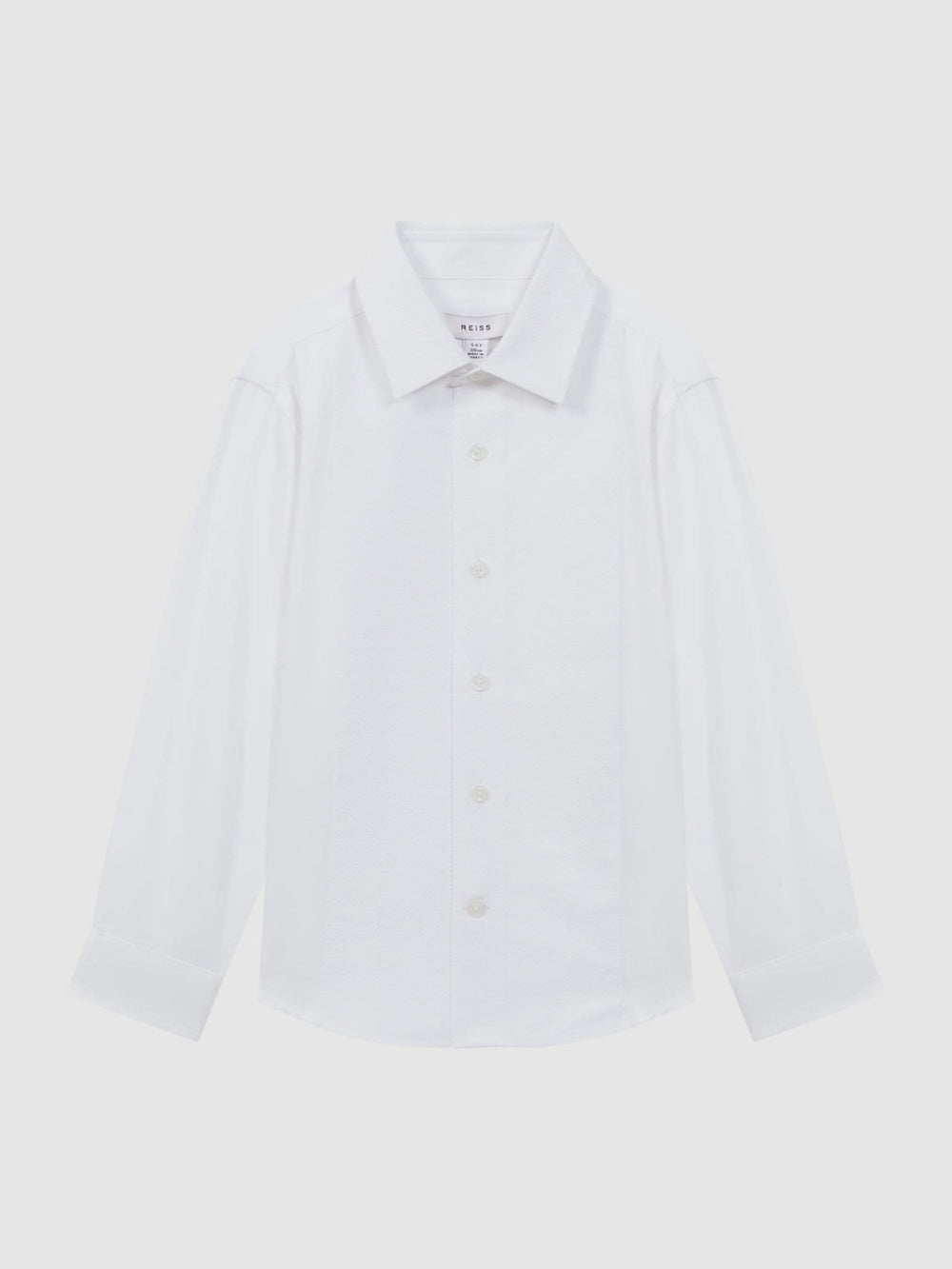 9-14 yrs Slim Fit Textured Bib Dinner Shirt in White