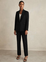Petite Tailored Single Breasted Suit Blazer in Black