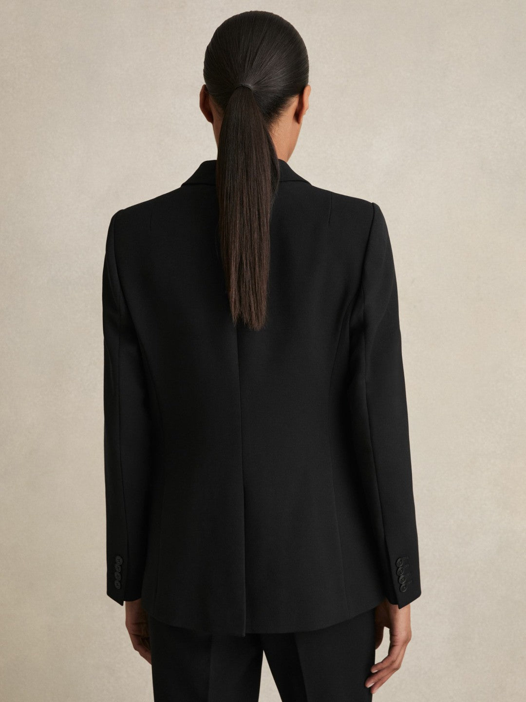 Petite Tailored Single Breasted Suit Blazer in Black