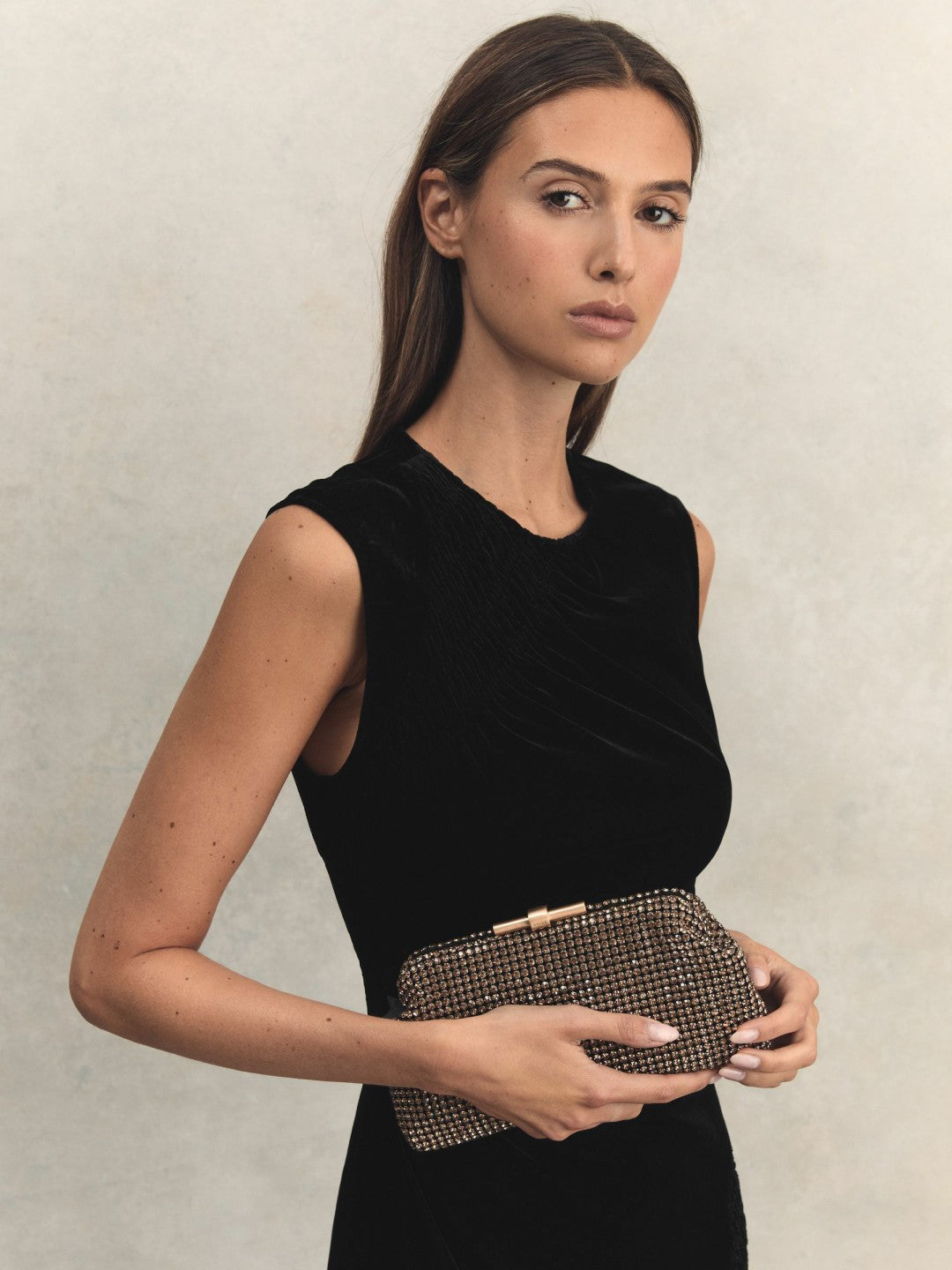 Embellished Clutch Bag in Gold
