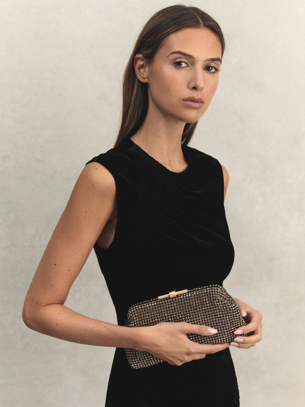 Embellished Clutch Bag in Gold