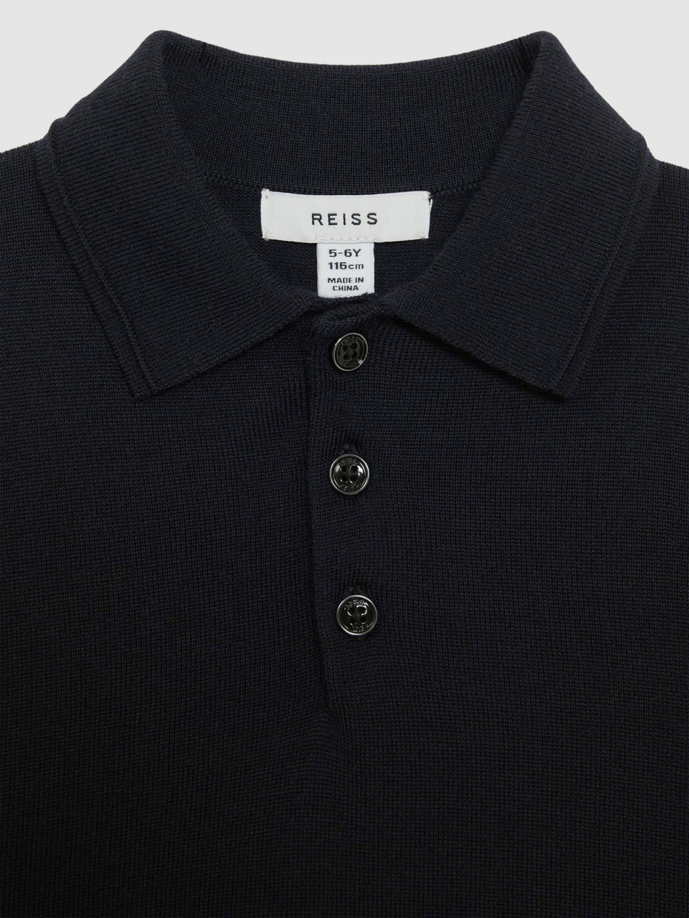 3-9 yrs Merino Wool Polo Shirt in Navy