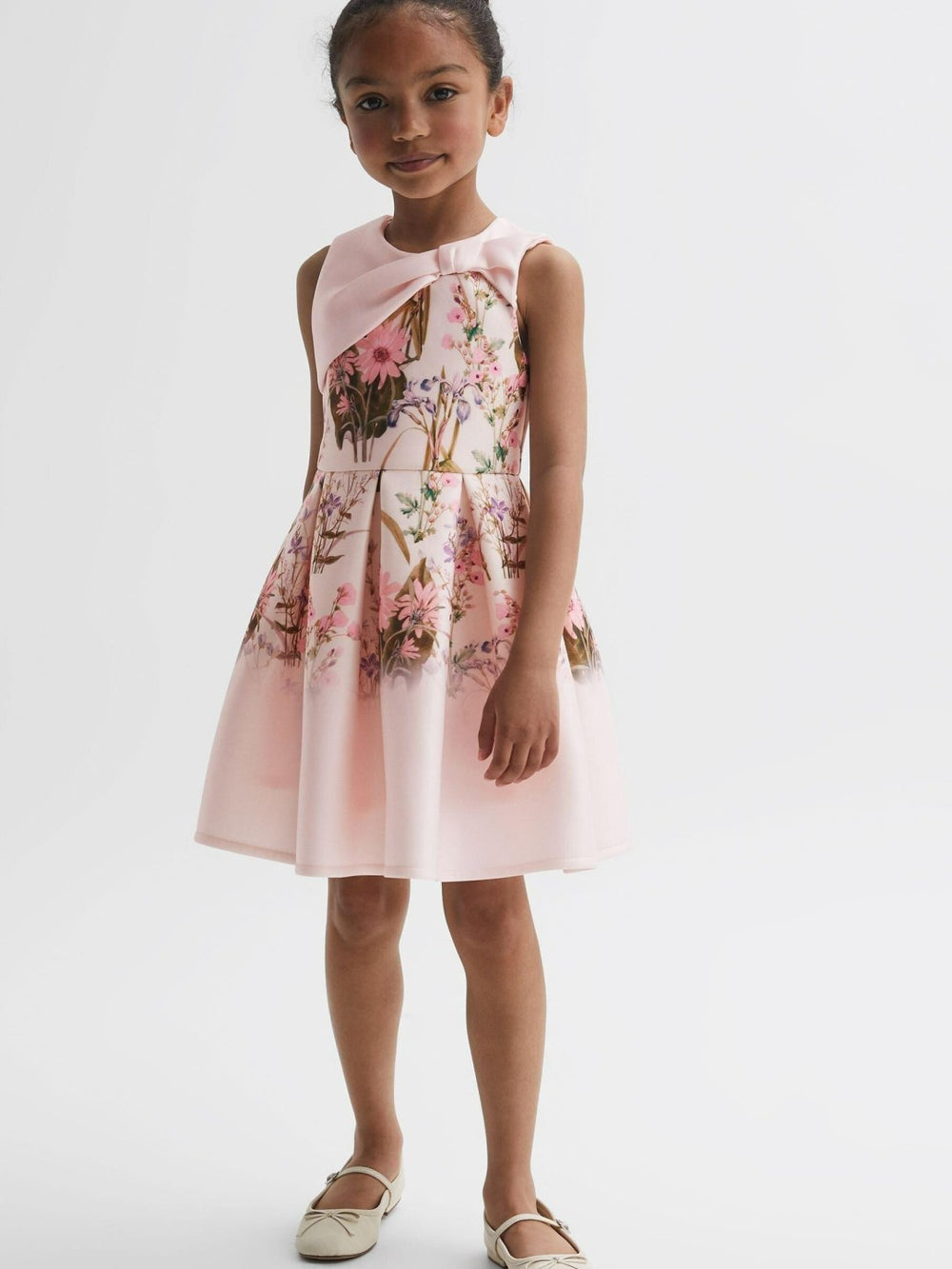Senior Scuba Floral Printed Dress in Multi