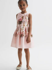 Senior Scuba Floral Printed Dress in Multi