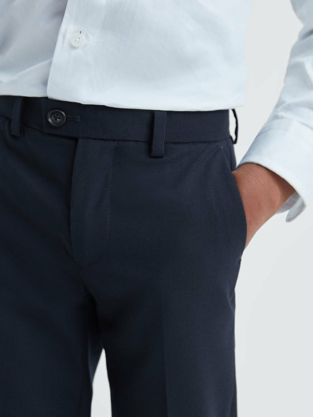 9-14 yrs Wool Blend Adjustable Trousers in Navy
