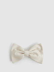 Grosgrain Silk Bow Tie in Ivory