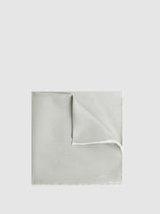 Polka Dot Silk Pocket Square in Silver