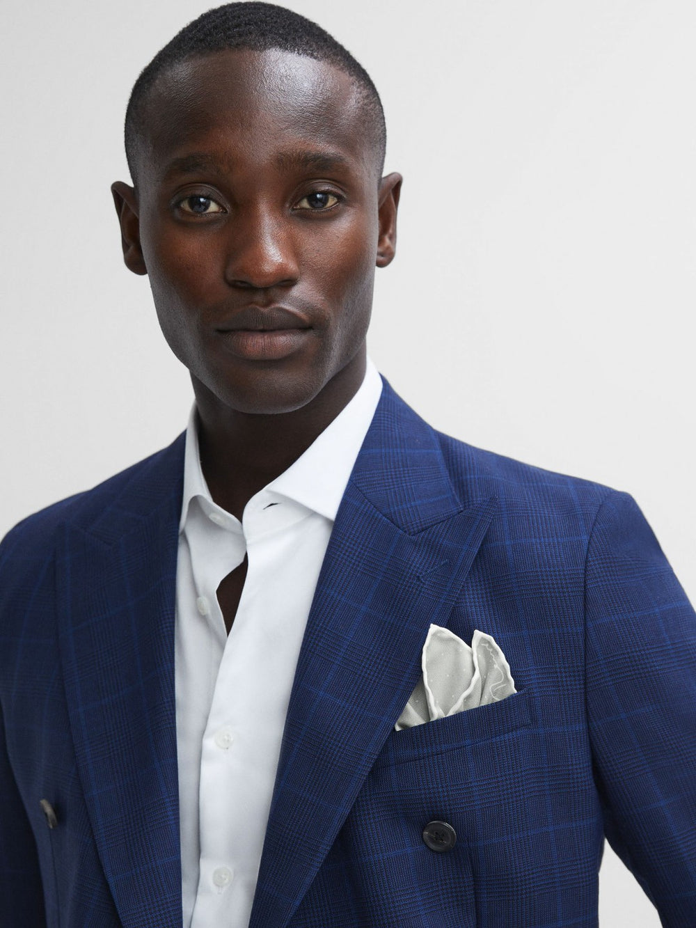 Polka Dot Silk Pocket Square in Silver
