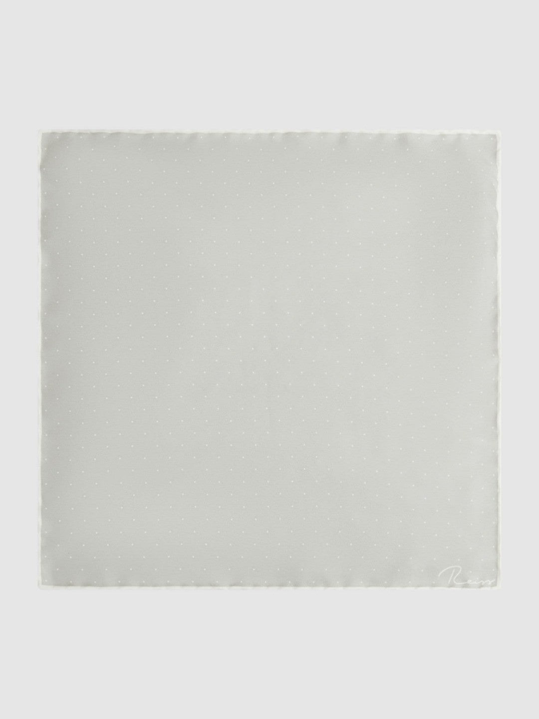 Polka Dot Silk Pocket Square in Silver