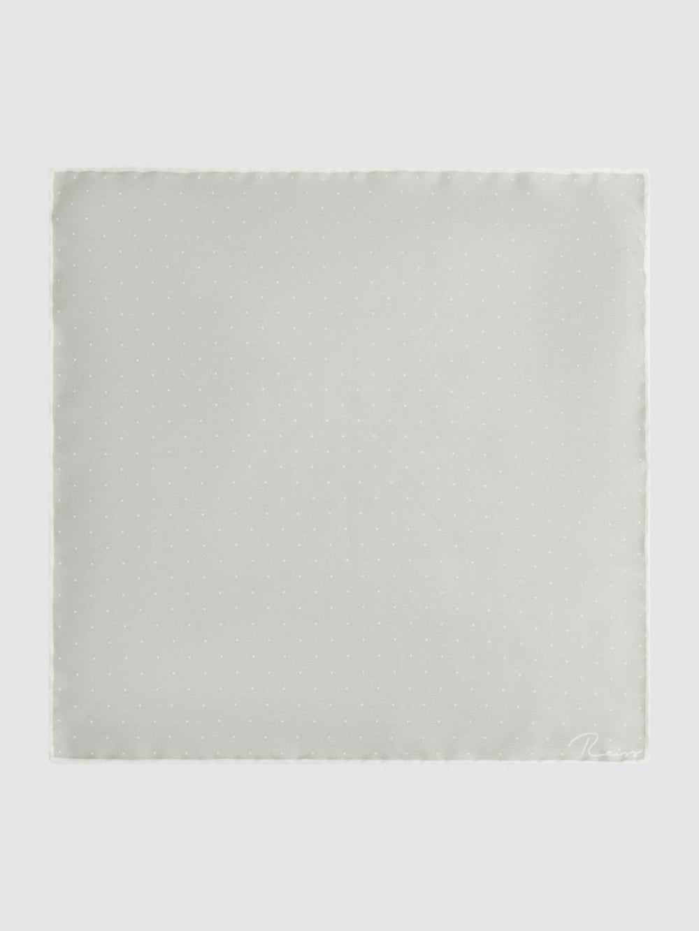 Polka Dot Silk Pocket Square in Silver