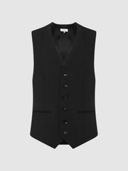 Modern Fit Travel Waistcoat in Black
