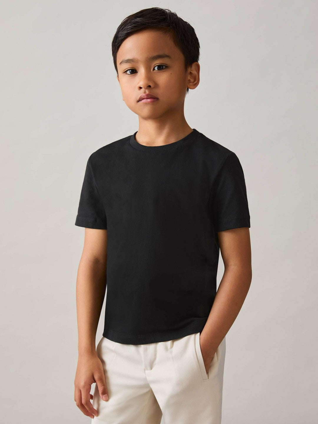 3-9 yrs Crew Neck T-Shirt in Black