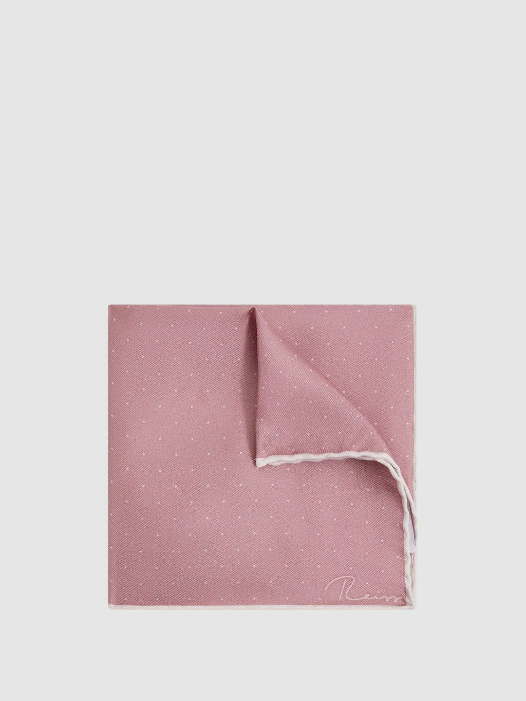 Polka Dot Silk Pocket Square in Pink