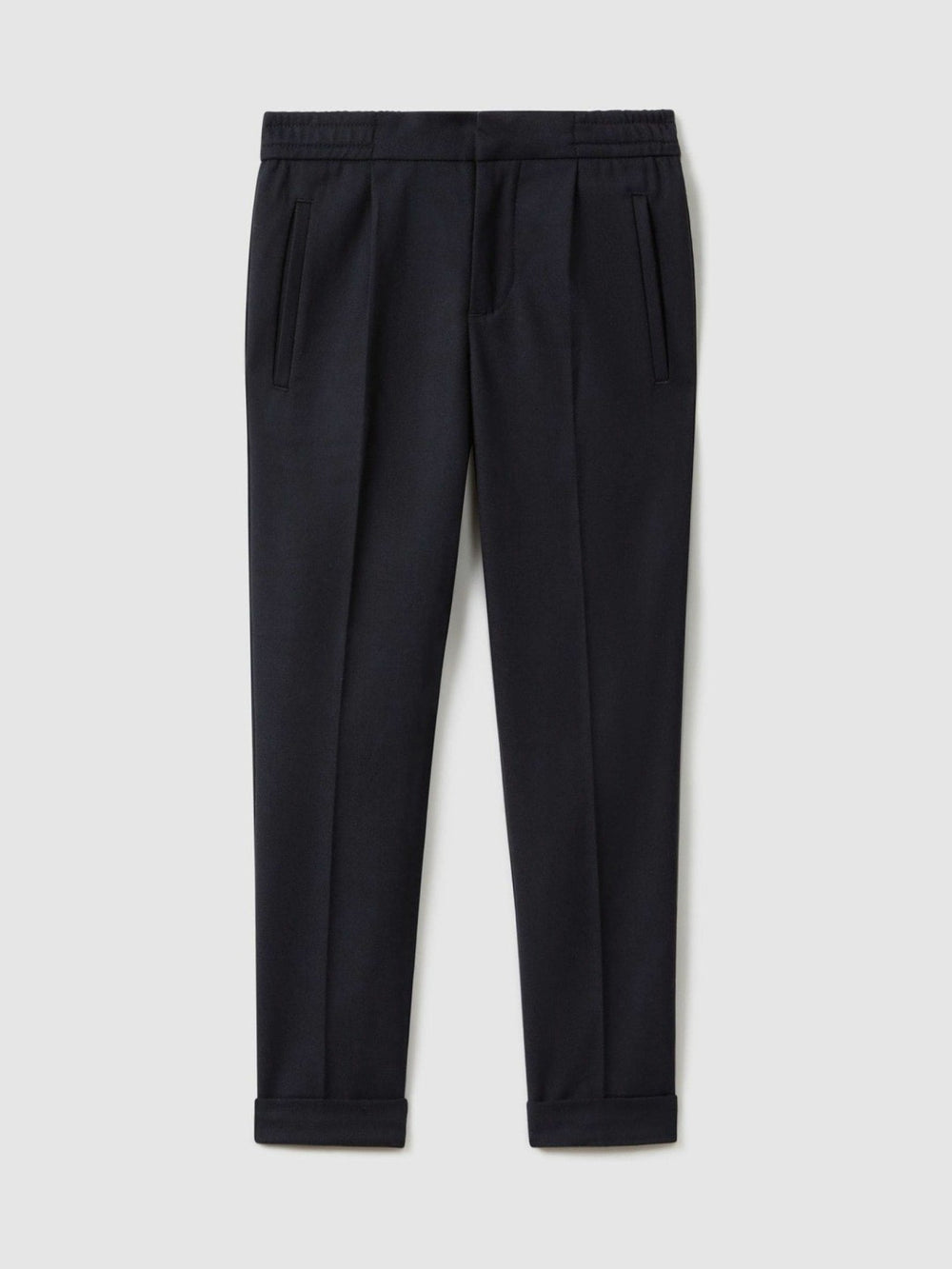 3-9 yrs Relaxed Elasticated Trousers with Turn-Ups in Navy