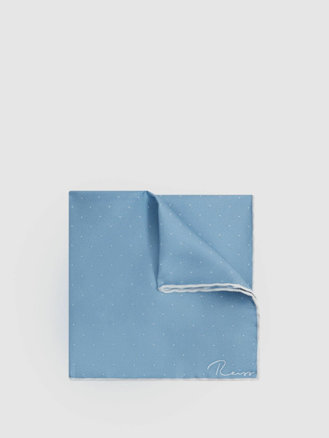 Polka Dot Silk Pocket Square in Blue