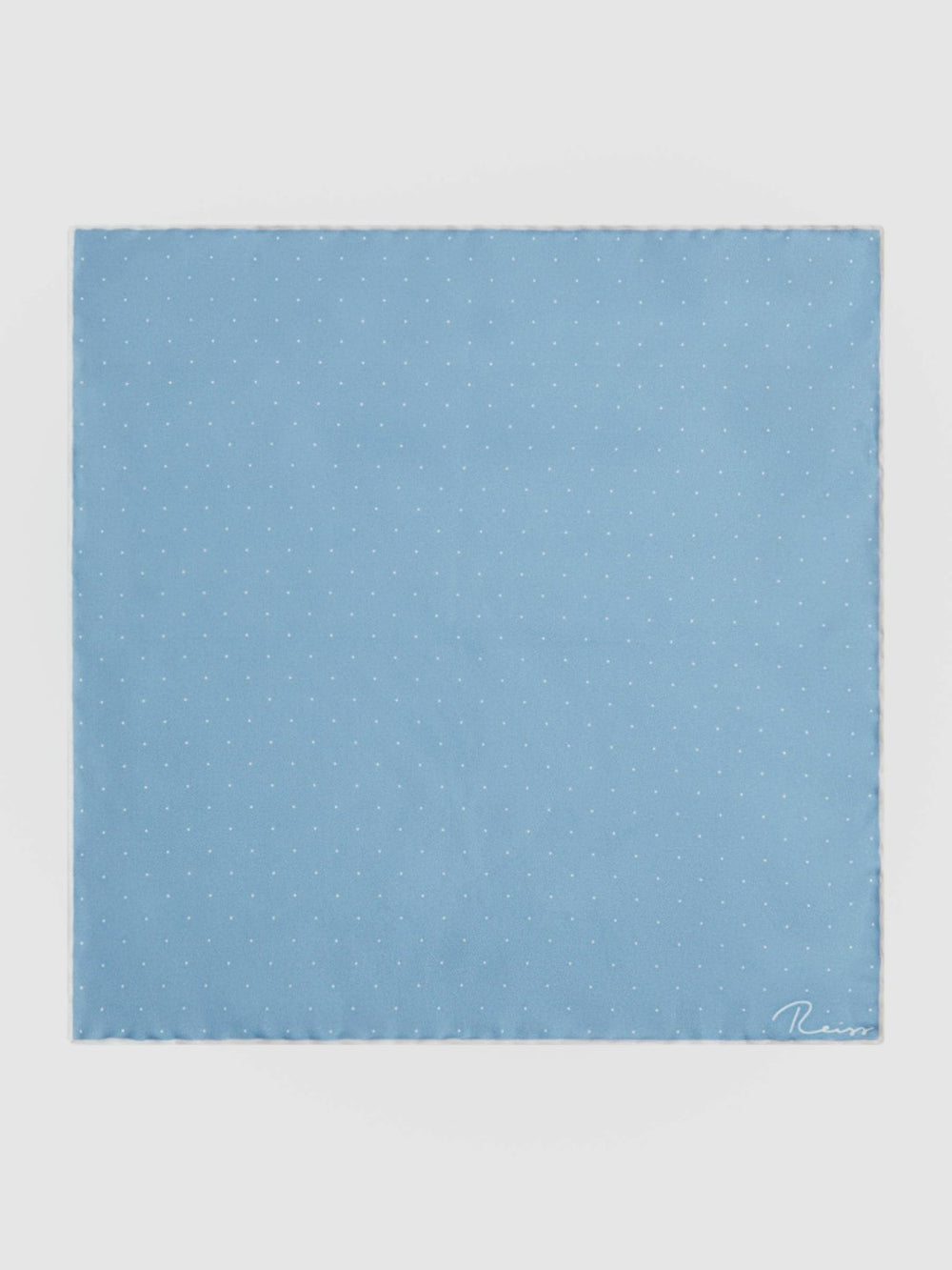 Polka Dot Silk Pocket Square in Blue