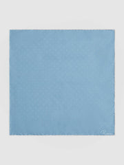 Polka Dot Silk Pocket Square in Blue