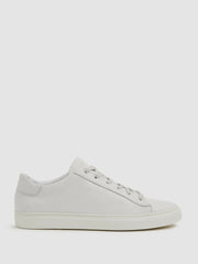 Harrys of London Grained Leather Trainers in White