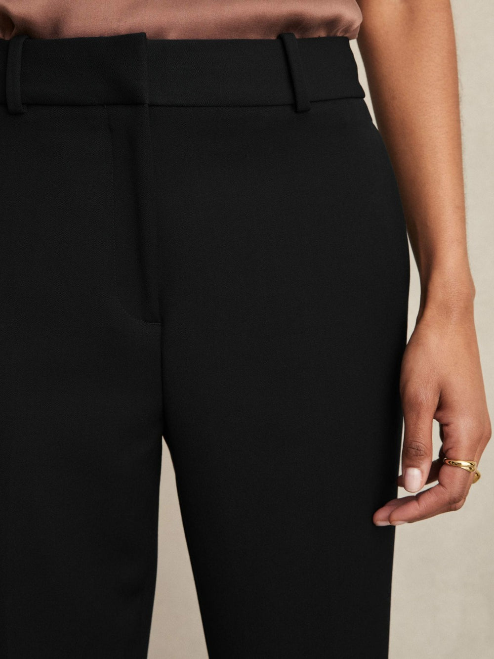 Petite Slim Fit Suit Trousers in Black