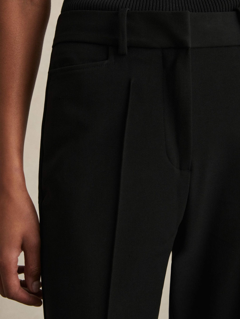 Flared Suit Trousers in Black