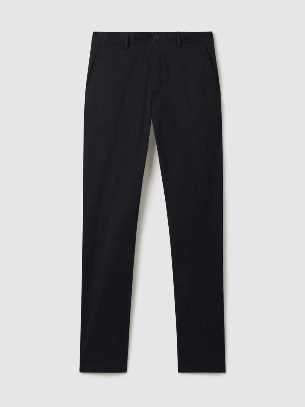 Slim Fit Washed Cotton Blend Chinos in Navy