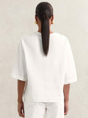 Oversized Cotton Crew Neck T-Shirt in White