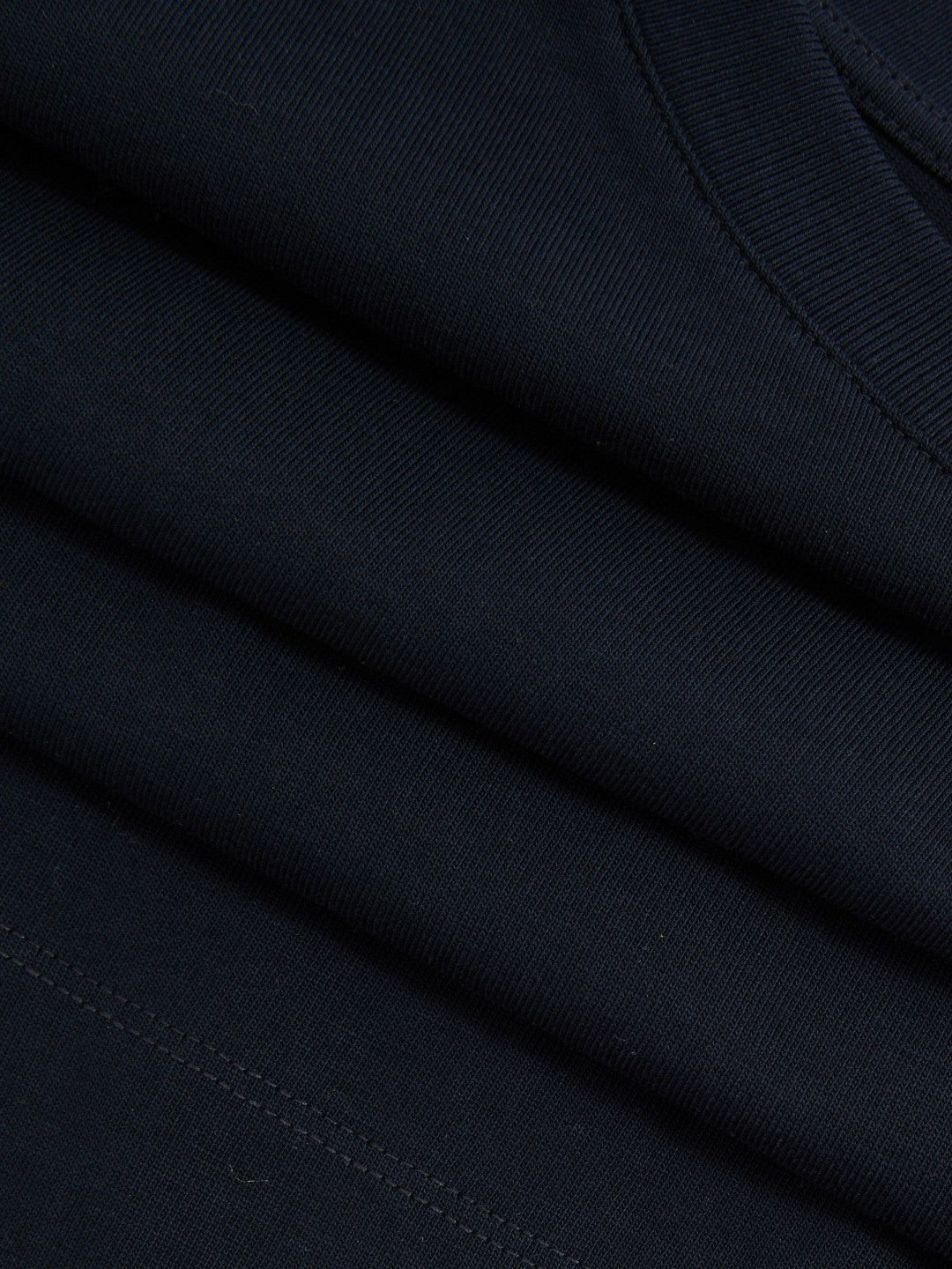 Oversized Cotton Crew Neck T-Shirt in Navy