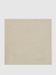 Polka Dot Silk Pocket Square in Stone