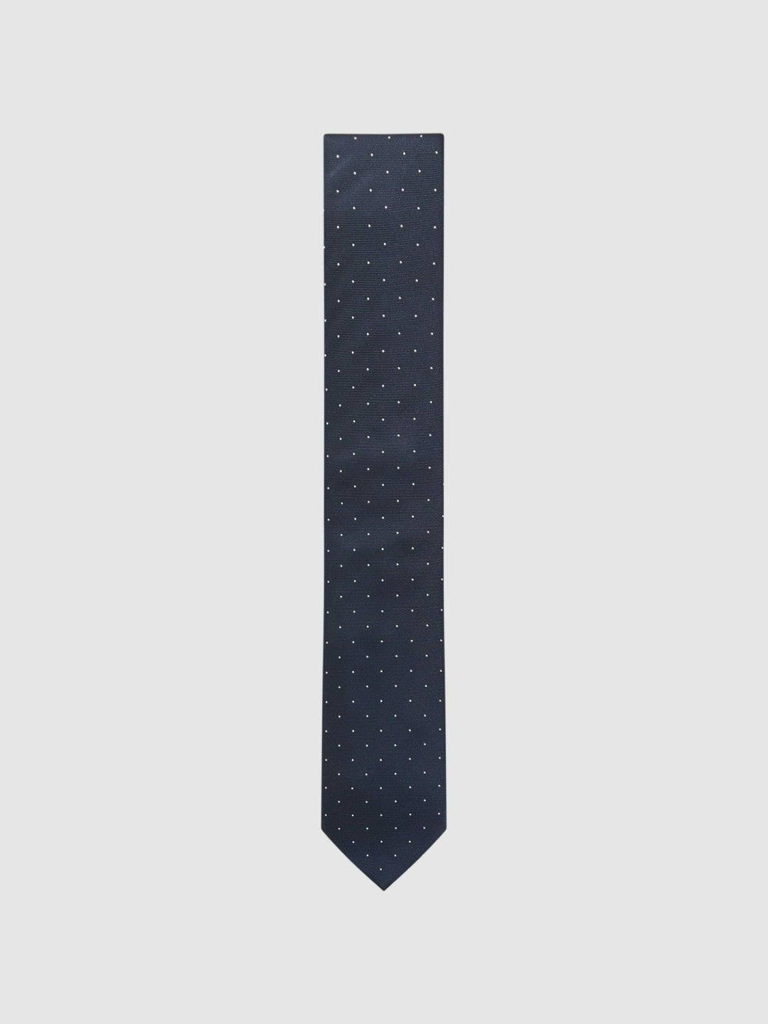 Polka Dot Silk Tie in Navy