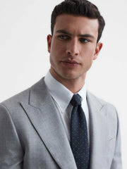 Polka Dot Silk Tie in Navy