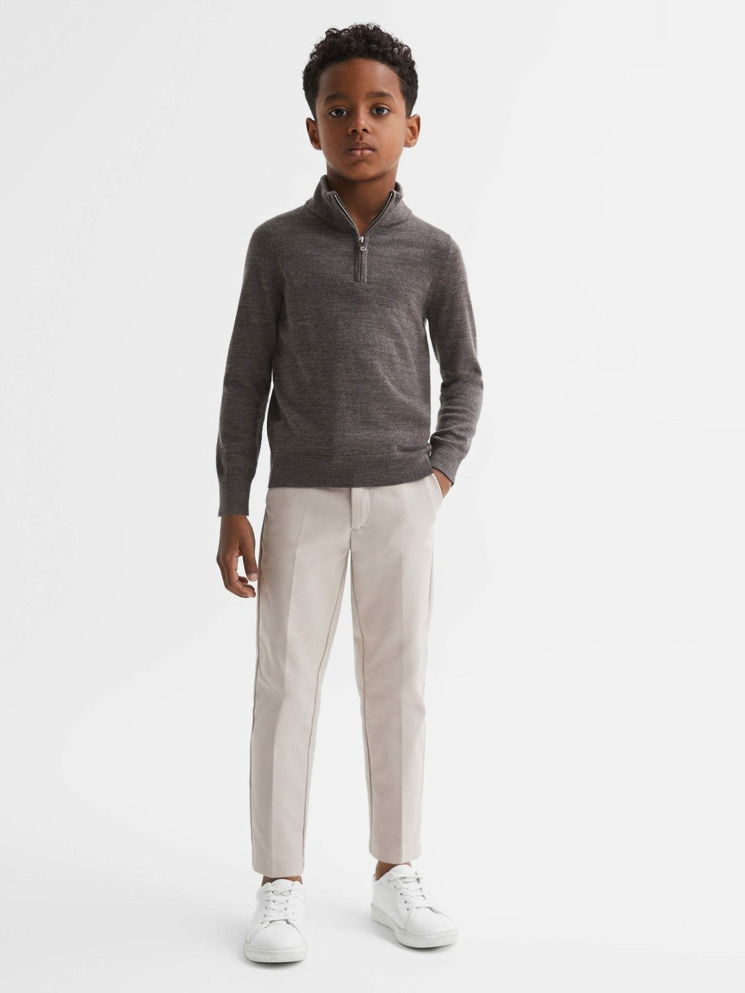 9-14 yrs Slim Fit Tapered Chinos in Stone