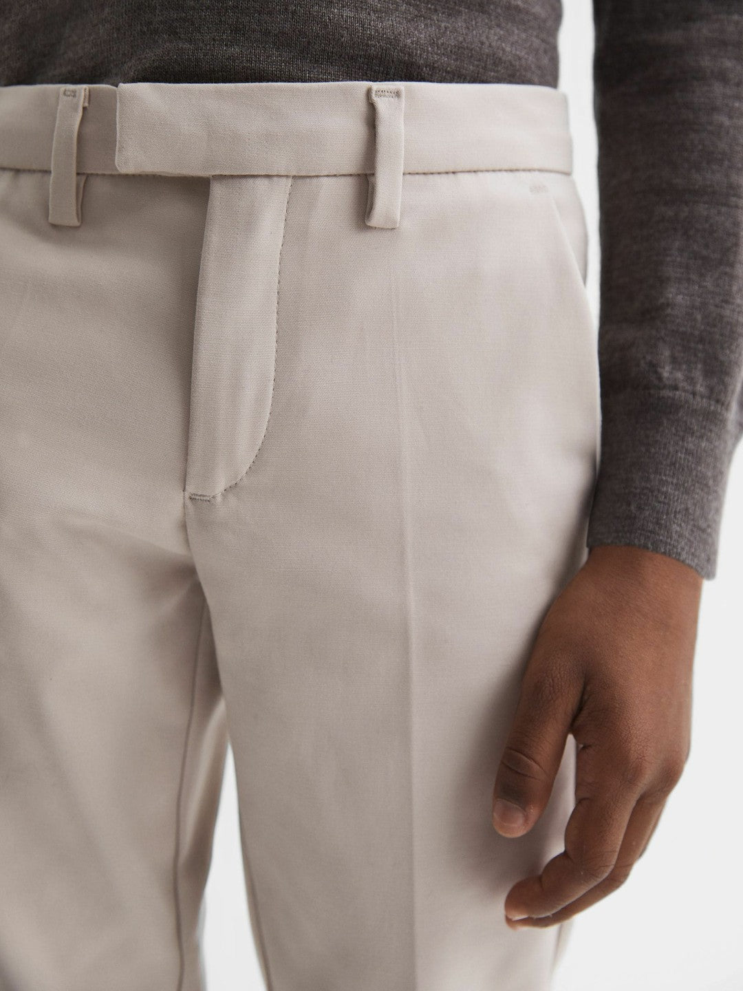 9-14 yrs Slim Fit Tapered Chinos in Stone