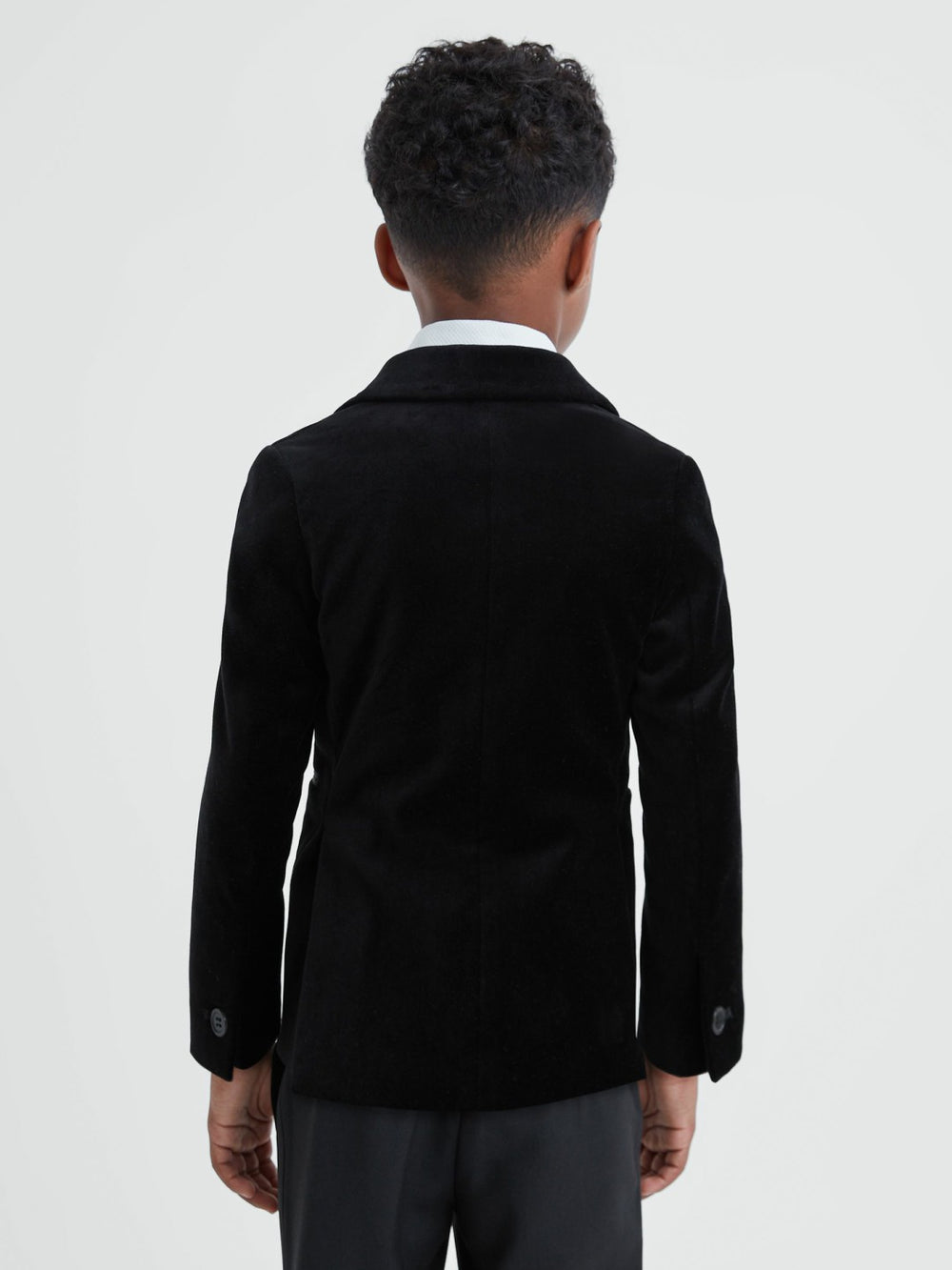 3-9 yrs Single Breasted Velvet Blazer in Black