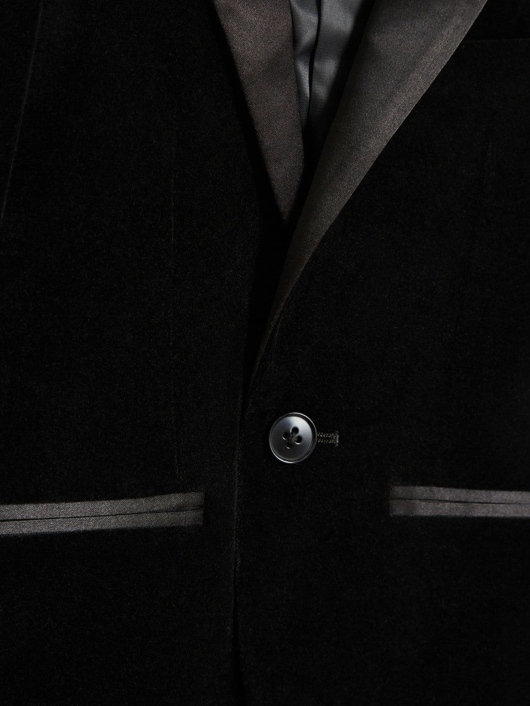 3-9 yrs Single Breasted Velvet Blazer in Black