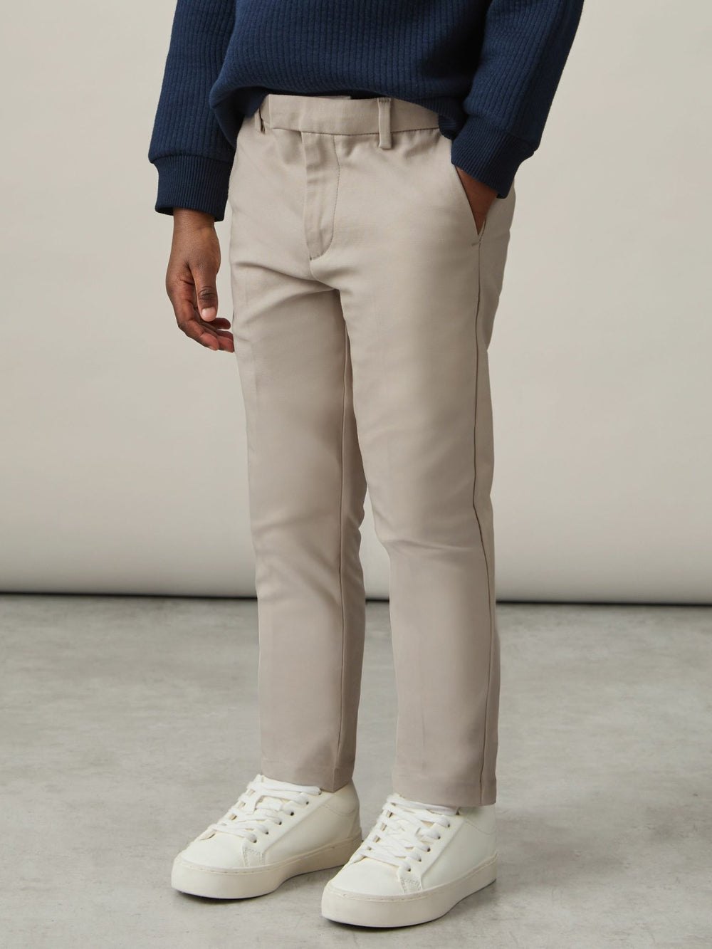 3-9 yrs Slim Fit Tapered Chinos in Stone