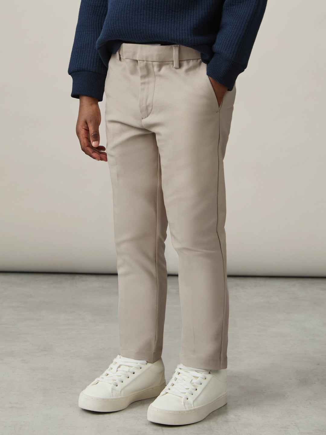 3-9 yrs Slim Fit Tapered Chinos in Stone