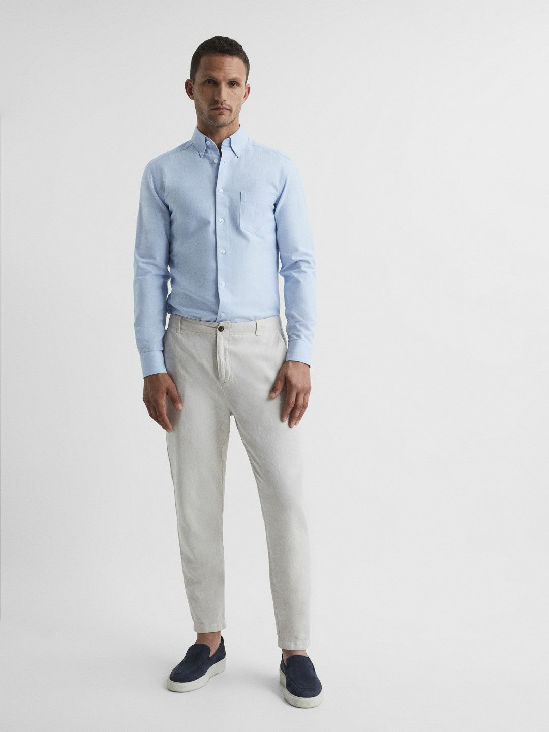 Soft Wash Button Down Oxford Shirt in Soft Blue