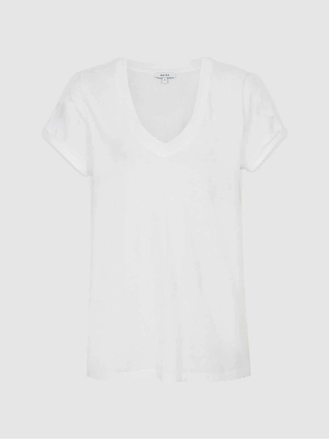 Cotton-Jersey V-Neck T-Shirt in White