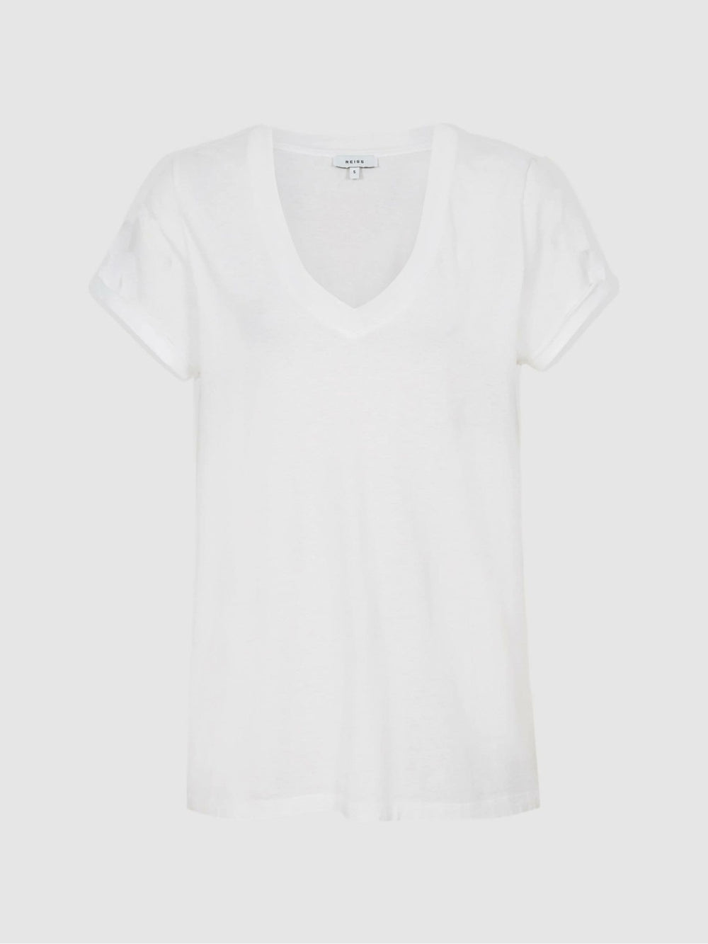 Cotton-Jersey V-Neck T-Shirt in White