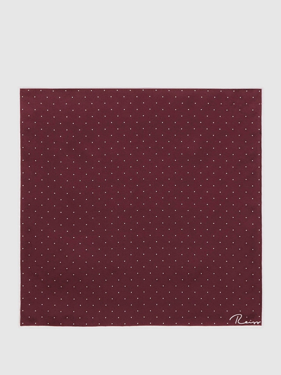 Polka Dot Silk Pocket Square in Burgundy