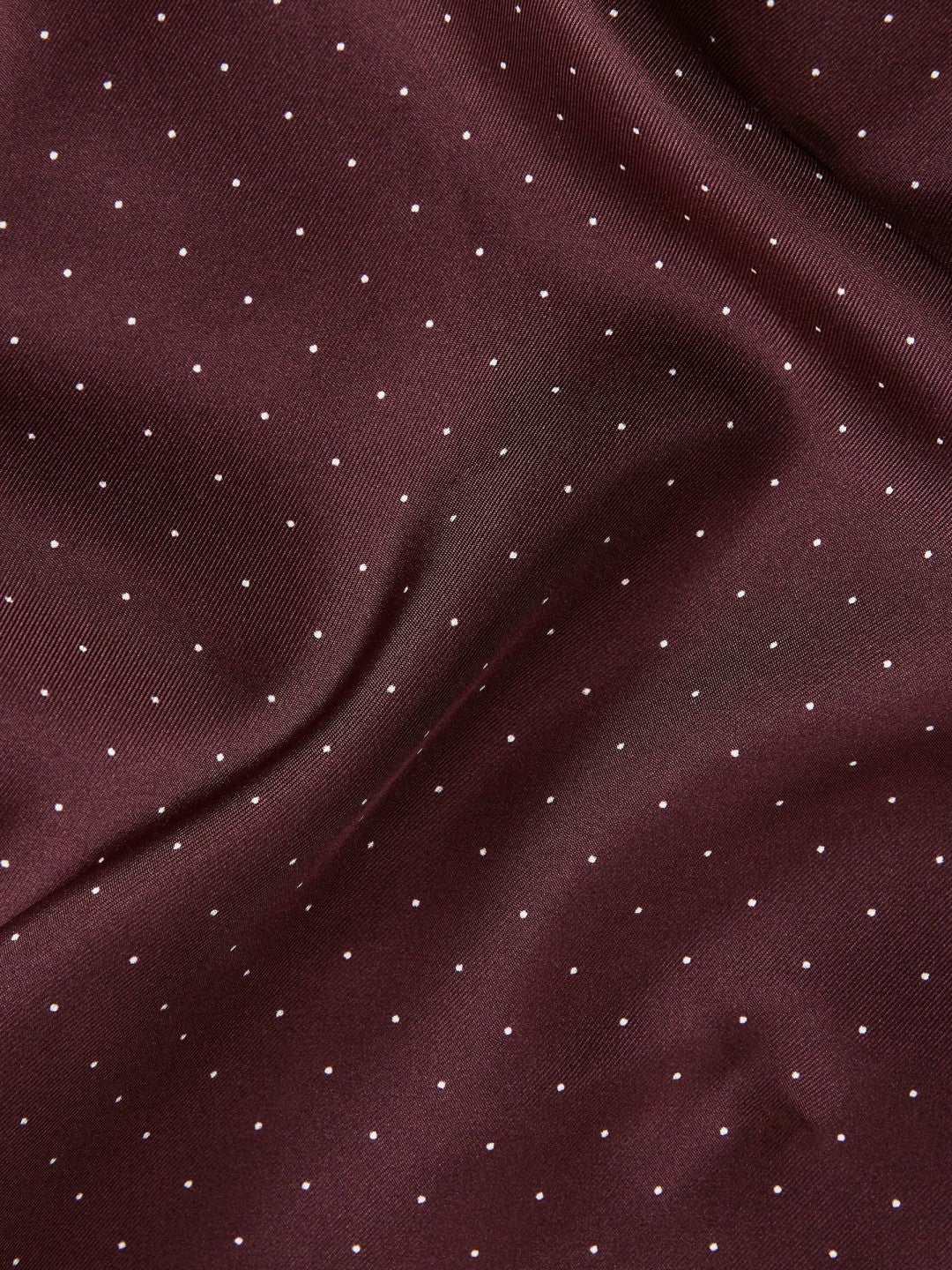 Polka Dot Silk Pocket Square in Burgundy
