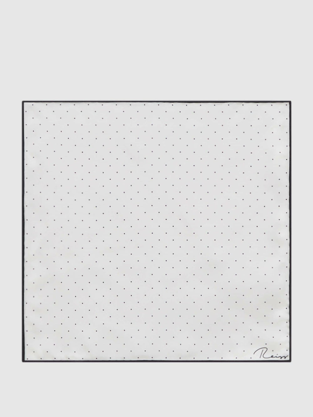 Polka Dot Silk Pocket Square in White