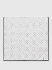 Polka Dot Silk Pocket Square in White