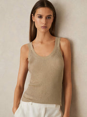 Metallic Vest Top in Gold