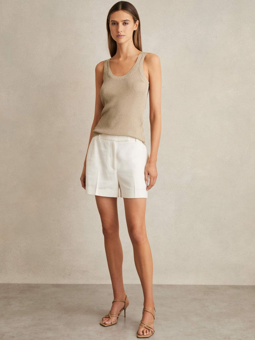 Metallic Vest Top in Gold