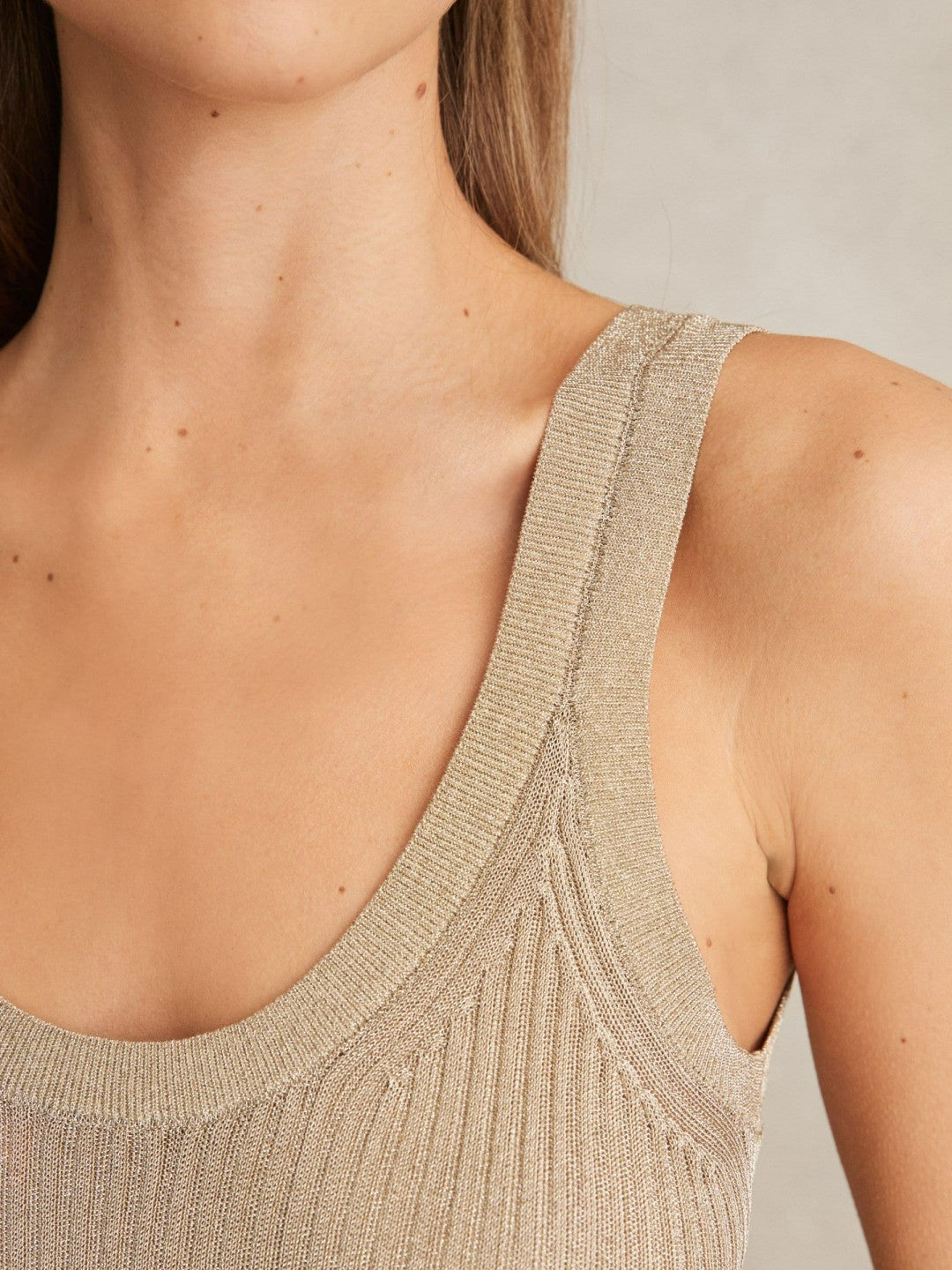 Metallic Vest Top in Gold
