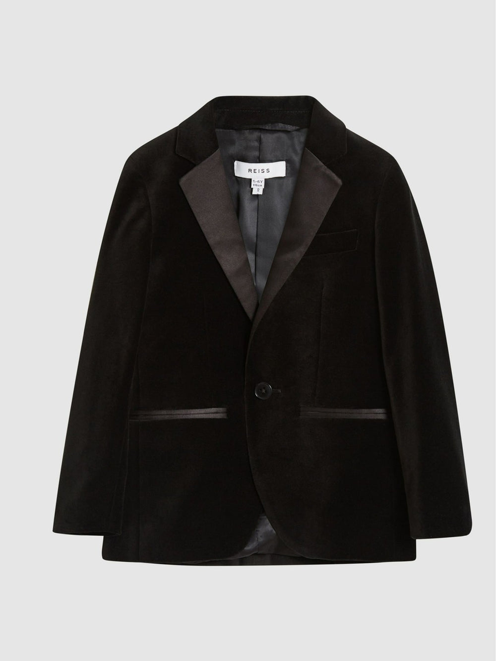 4-9 yrs Single Breasted Velvet Blazer in Black