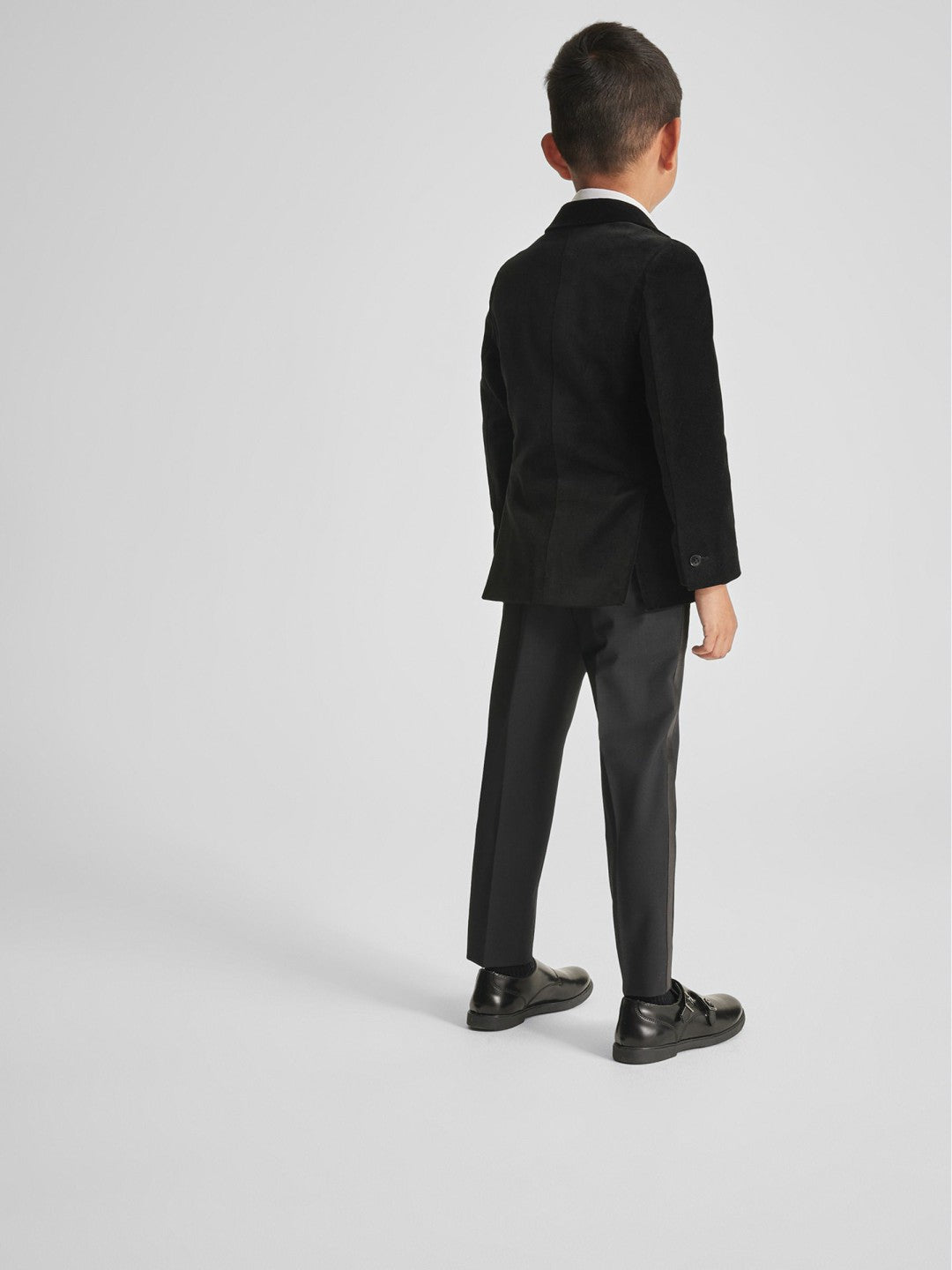 4-9 yrs Single Breasted Velvet Blazer in Black