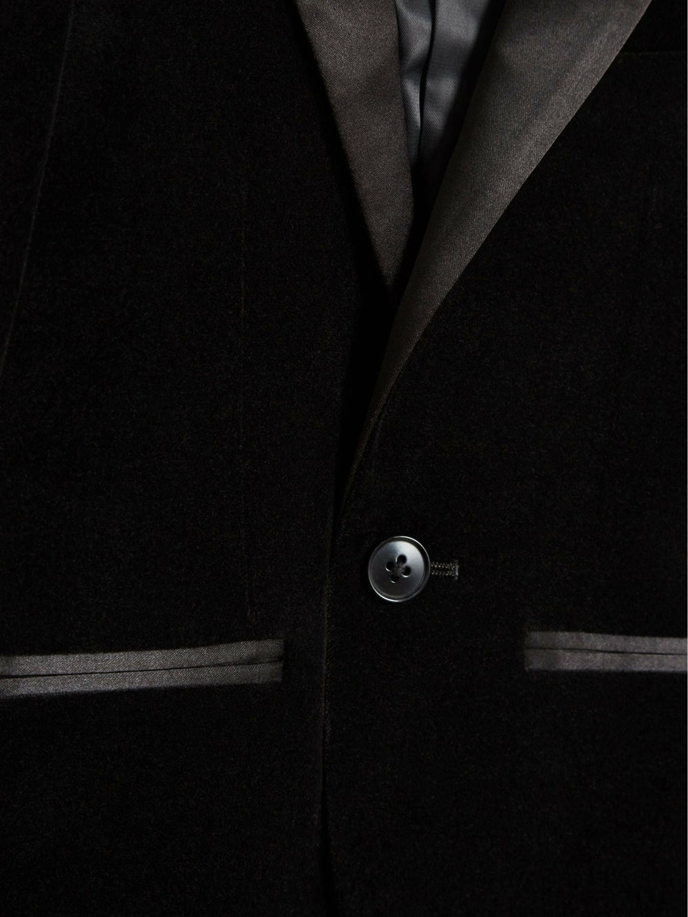 4-9 yrs Single Breasted Velvet Blazer in Black