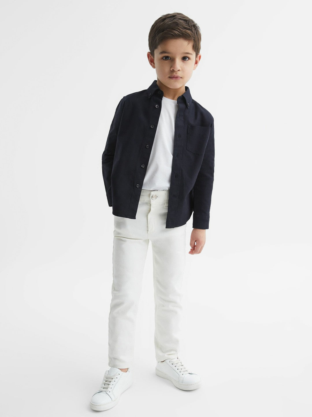 Junior Button Down Oxford Shirt in Navy